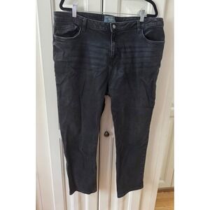 Fat Face American Girlfriend Jeans Black Wash Denim Womens Size 16R‎